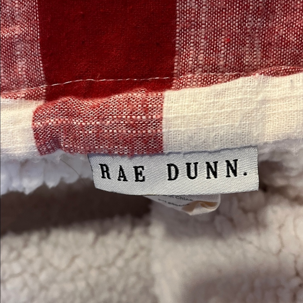 Rae Dunn Red and Cream Checkered Throw - Picture 2 of 2